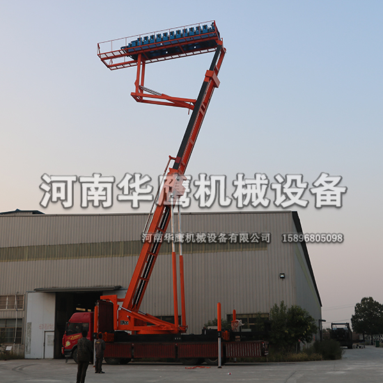 廈門舉升30米高空壓瓦機(jī)黃昏現(xiàn)場試機(jī)